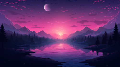 Tranquil vector wallpaper with nature elements
