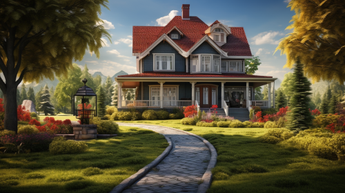 Canadian home with lawn