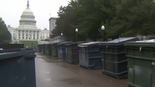 Dumpsters in Capitol Hill streets Dumpsters in Capitol Hill streets