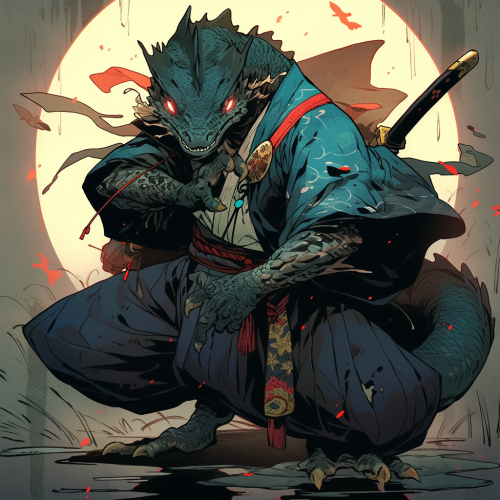 Caprimulgus jotaka ninja ukiyo-e print