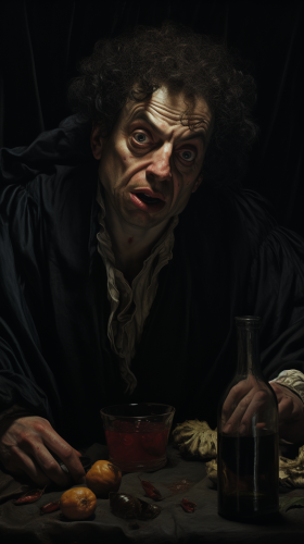 Caravaggio-inspired cinematic horror image