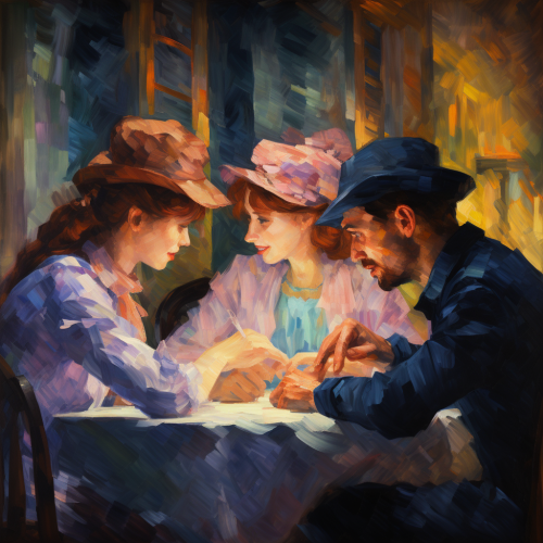 Four people playing a card game