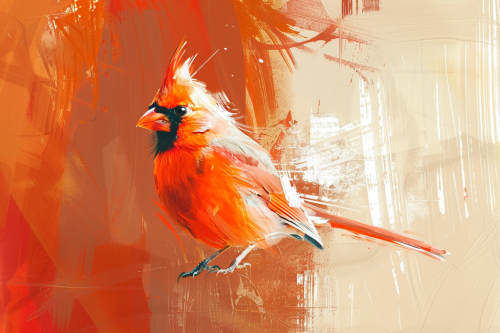 Minimalistic Cardinal Bird Artwork