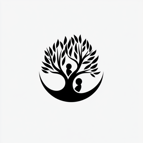 Abstract Caregivers Logo Monochrome Tree