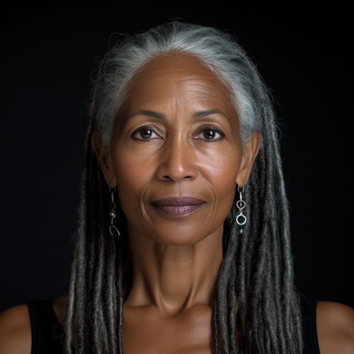 Beautiful Caribbean Woman with Salt & Pepper Hair