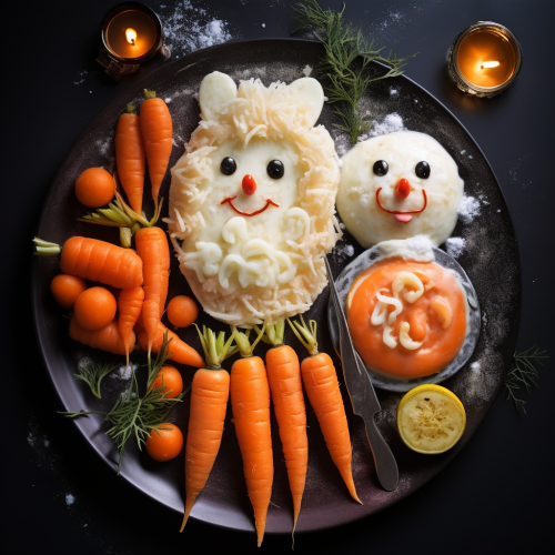 Snowman enjoying Tanghulu snack