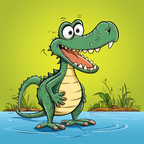 Cartoon alligator outline illustration