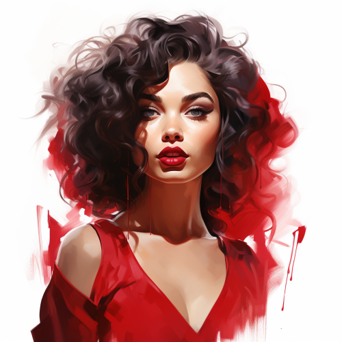 Darkskin woman with beautiful red lipstick