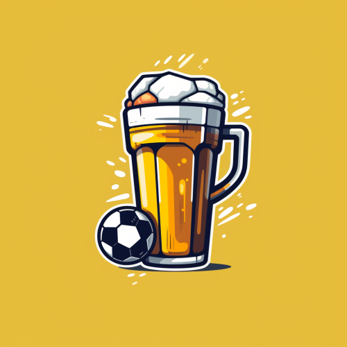Cartoon beer referee icon in hand-drawn minimalist style