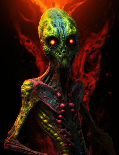 Colorful evil alien cartoon sketch Colorful evil alien cartoon sketch