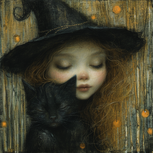 Child with cat cartoon Child with cat cartoon