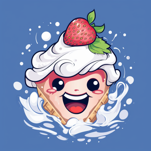 Cartoon crepe with whipped cream