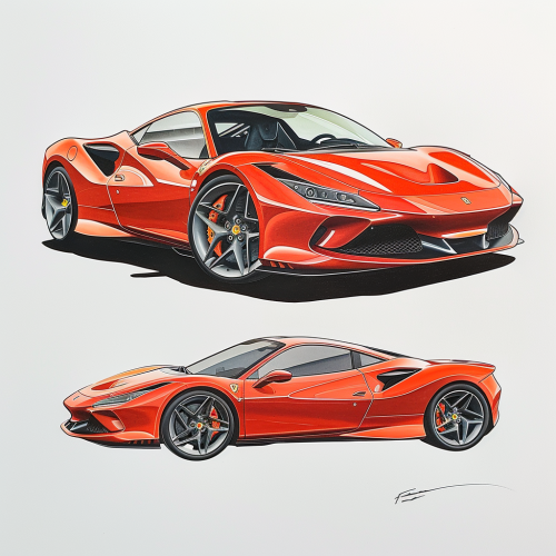 Cartoon Ferrari F8 Tributo White