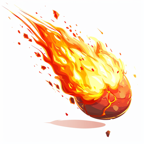 cartoon miniature fireball traveling image