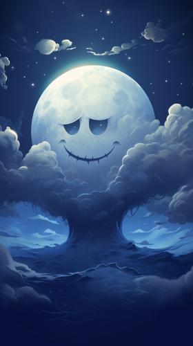A cute cartoon moon illustration A cute cartoon moon illustration