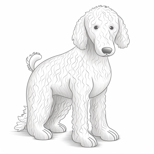 Cartoon Bedlington Terrier Coloring Page