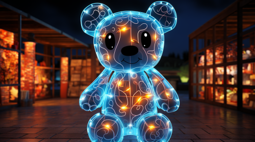 Cartoon teddy bear in trendy cute style