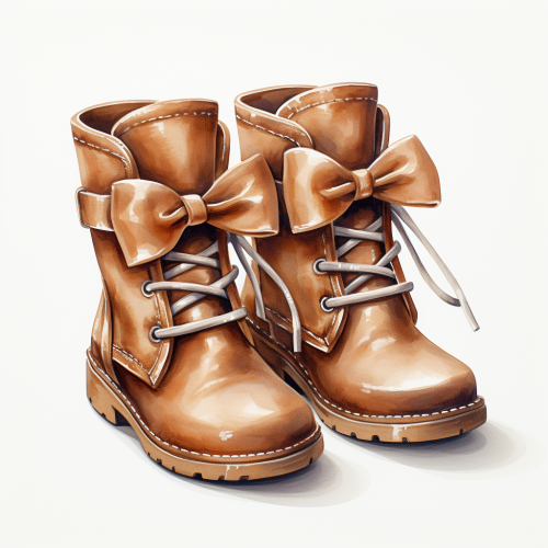 Cartoon watercolor UGG Bailey Bow boot Cartoon watercolor UGG Bailey Bow boot