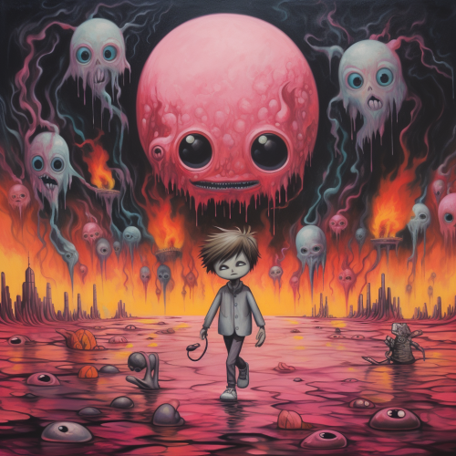 Cartoon Bad Omens in Pastel