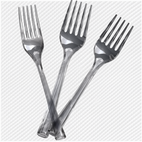 Cartoon forks on transparent background