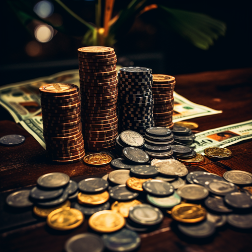 Dark Sinful Casino Chips on Gaming Table