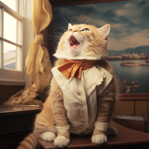 Adorable cat playing the role of Tennessee Williams' Maggie