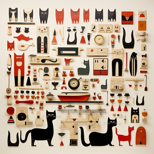 Vintage cat at Freddie's knolling