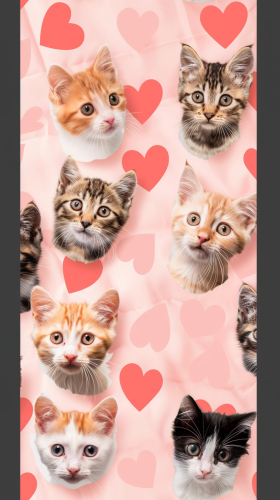 Small cat faces seamless pattern