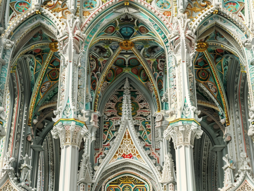 Detailed cathedral illustration design art