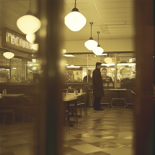CCTV agent speaking in empty diner