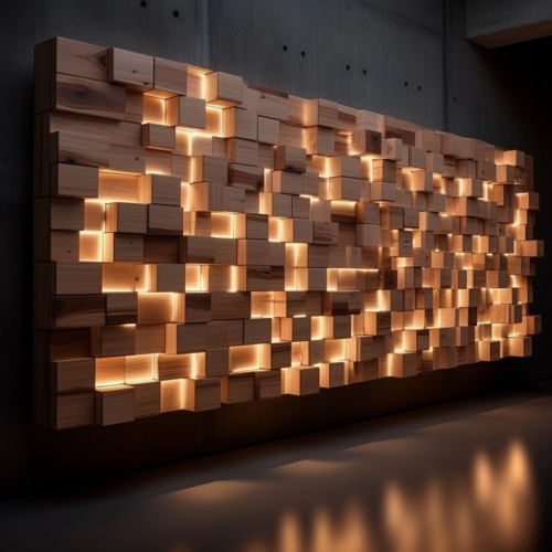 Stunning Cedar Wall Art with LED Lighting Stunning Cedar Wall Art with LED Lighting