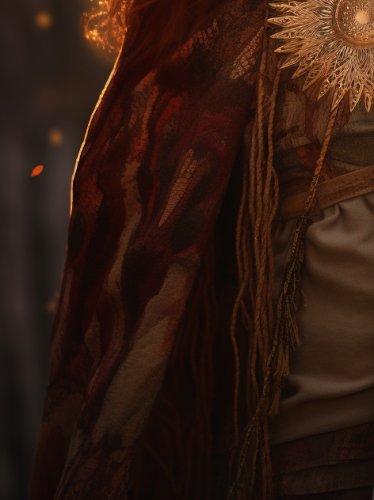 Ancient Celtic Goddess with a Red-haired Girl and Cloak