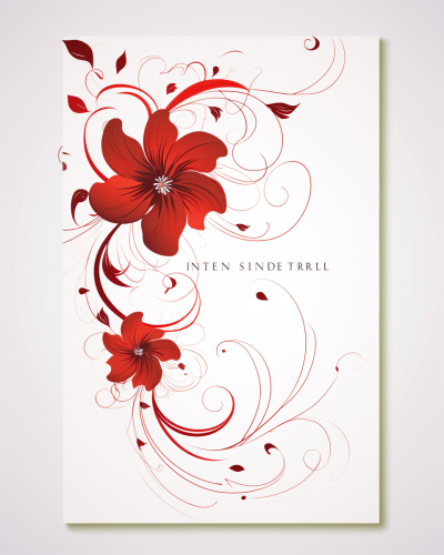 Elegant floral card template design