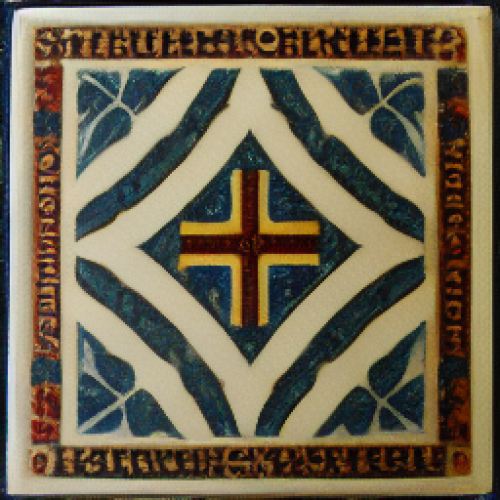 Benedictional of St Æthelwold-inspired ceramic tile pattern