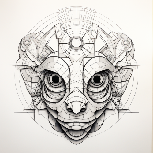 Geometric Chameleon Head with Giant Eyes Geometric Chameleon Head with Giant Eyes