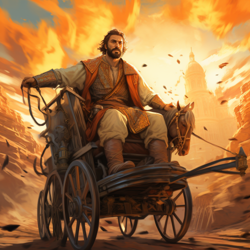 Man riding in a Game of Thrones-style chariot