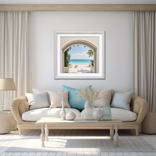 Charming Luxurious Living Room with Beach Cottage Vibes