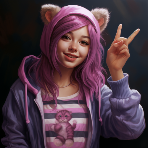 Teenage Girl Making a Peace Sign