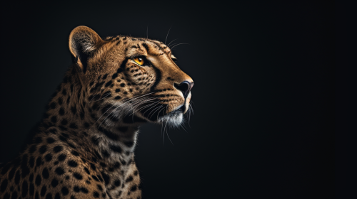 Cheetah side, hyperrealist photography