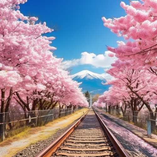 Cherry Blossom Avenue in Miyagi, Japan
