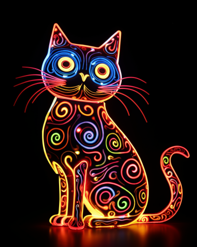 Glowing pattern of Cheshire Cat from Alice in Wonderland