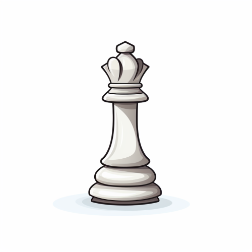 White Chess Game Piece in Cartoon Style