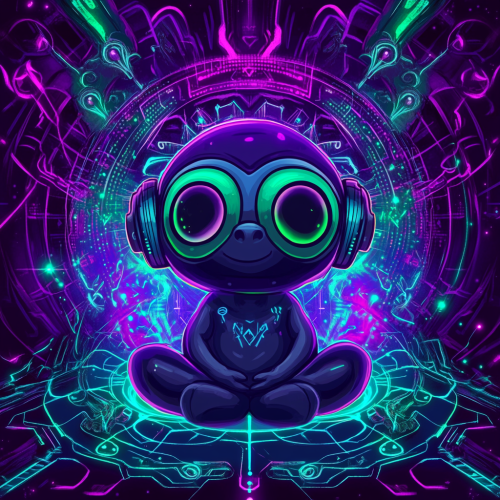Sumo Sloth Meditating in Cyberpunk Style