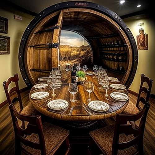 Chic restaurant wine barrel table Chic restaurant wine barrel table