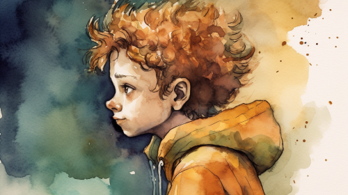 Young boy covering ears to block out noise