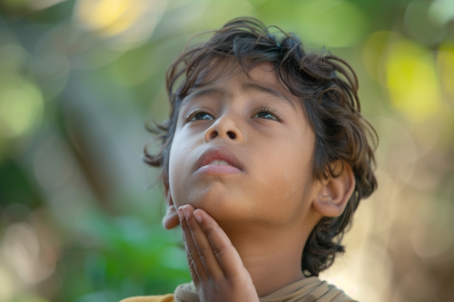 child having difficulty swallowing image