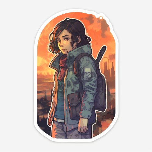 Brave child warrior in apocalyptic world Brave child warrior in apocalyptic world