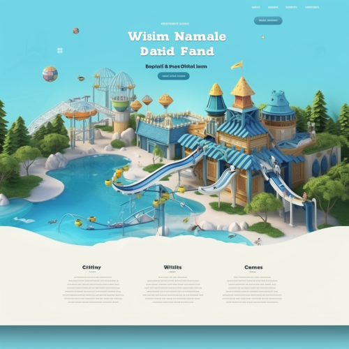 Child swimming in waterpark Child swimming in waterpark