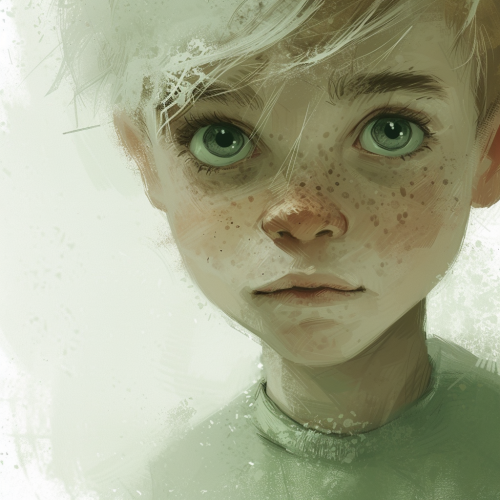 Child with Freckles Cartoon Character