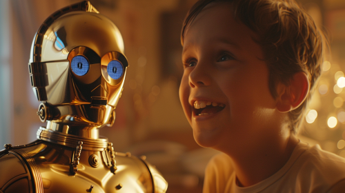 Child with Star Wars Style Toy